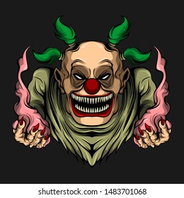 monster clown vector for commercial use