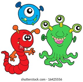 Monster collection 2 on white background - vector illustration.