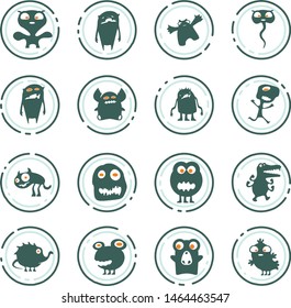 Monster color vector icons for user interface design