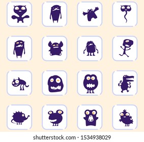 Monster color vector icons for user interface design