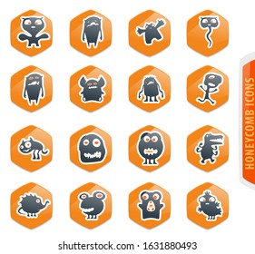 Monster color vector icons for user interface design