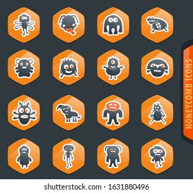 Monster color vector icons for user interface design