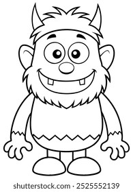 Monster Coloring Page for Halloween, Simple monster design