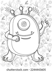 Monster Coloring Page, Monster Coloring Page for Kids