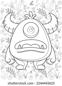 Monster Coloring Page, Monster Coloring Page for Kids