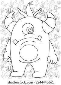 Monster Coloring Page, Monster Coloring Page for Kids