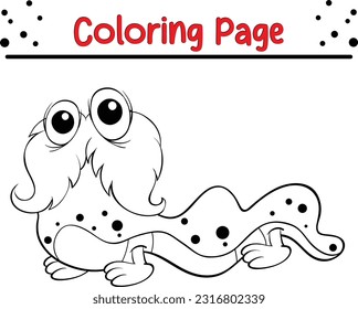 monster coloring page for kids. Funny Halloween Monster Vector Illustration Art