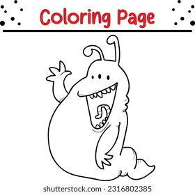 monster coloring page for kids. Funny Halloween Monster Vector Illustration Art