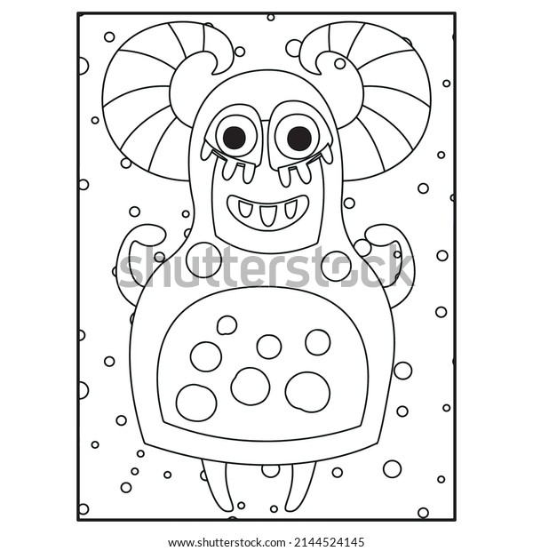 Monster Coloring Pages Kids Stock Vector (Royalty Free) 2144524145 ...