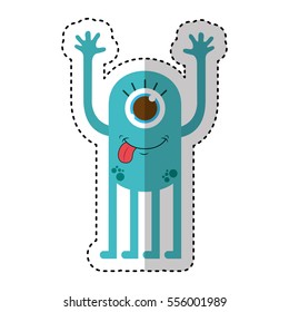 monster comic character icon vector illustration design