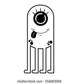 monster comic character icon vector illustration design