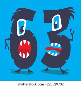 Monster comics illustration, t-shirt graphics, vectors