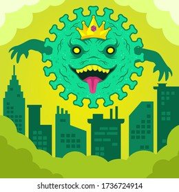 Monster of Corona Virus Attack The Town