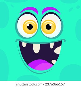 Monster cover design for notebooks, planners, brochures, children books. Emotions, cartoon faces, funny monsters. Monster face emotion. Halloween cartoon monster face. Print design for t-shirts. Boo