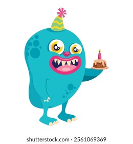 monster creature birthday party isolated