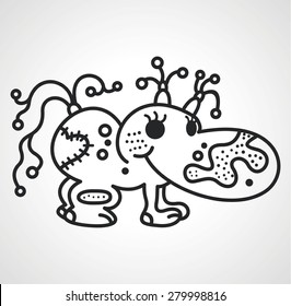 Monster creature essence bacteria virus UFO alien small hippo in love