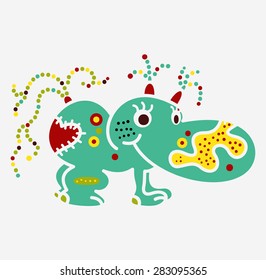 Monster creature essence bacteria virus UFO alien small hippo in love
