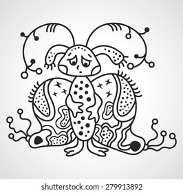 Monster creature essence the virus like bacteria butterfly