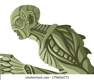 monster creature reptilian green man