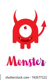 Monster. Creature vector flat design.
