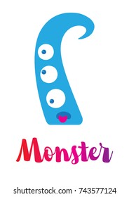 Monster. Creature vector flat design.