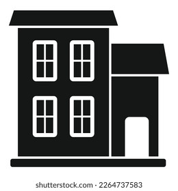 Monster creepy house icon simple vector. Scary night. Fear mansion