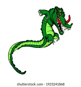 Monster crocodile cartoon Vector. Funny and scary Animals cartoon character illustration clipart