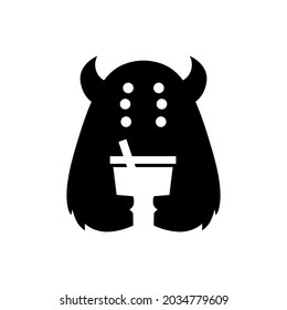 imagen vectorial del logotipo de la bebida de la copa monstruo
