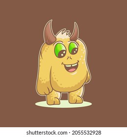 monster cute cartoon logo vector