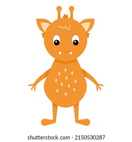 Monster. Cute cartoon space monster in flat style for kids. Suitable for printing on clothes, textiles, children's toys. Vector illustration