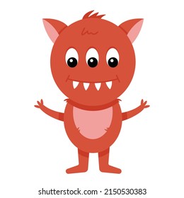Monster. Cute Cartoon Weltraum Monster im flachen Stil für Kinder. Geeignet für das Bedrucken von Kleidung, Textilien und Kinderspielzeug. Vektorgrafik
