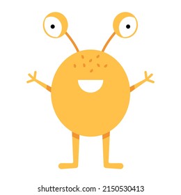 Monster. Cute cartoon space monster in flat style for kids. Suitable for printing on clothes, textiles, children's toys. Vector illustration