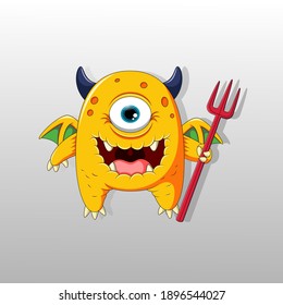 monster cute cartoon vector illustration