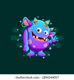 monster cute cartoon vector illustration