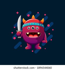 monster cute cartoon vector illustration