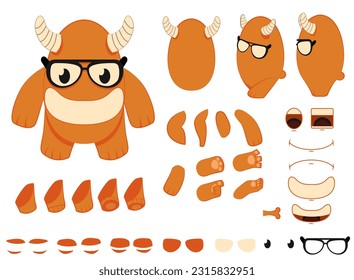 Monster Cute Character Illustration Pack Frames Sheet