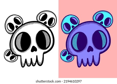 Monster cute hand drawn cartoon vintage style free vector