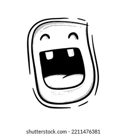 Monster cute Illustration hand drawn cartoon sketch lineart vintage style vector