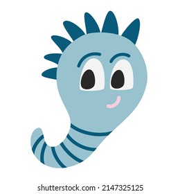 Monster. Cute space monster for kids and toys. Funny bright character in a hand-drawn cartoon doodle style. Ideal for packaging games, puzzles, mazes. Vector cartoon illustrations