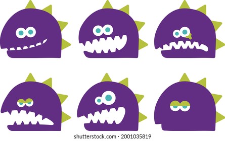 Monster D facial expression set