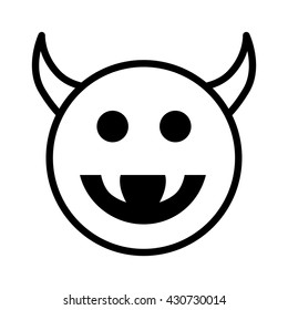 Monster, demon or enemy line art vector icon for games and websites