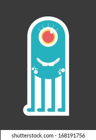 monster design over black background vector illustration