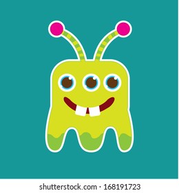 monster design over blue background vector illustration