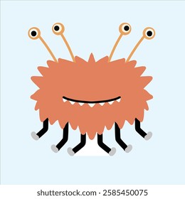 a monster design vector have four eye and six foot