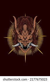 Monster devil head vector illustration