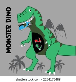 monster dino vector funny design collection