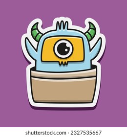 Monster doodle cartoon character illustration