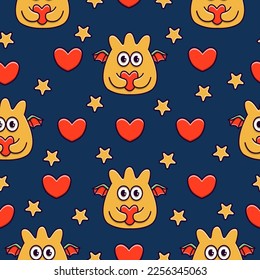 Monster doodle cartoon illustration pattern design