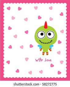 monster doodle love greeting