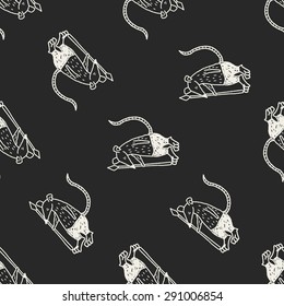 monster doodle seamless pattern background